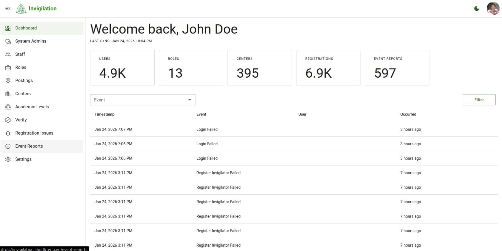 ABUDLC Invigilation (Web)